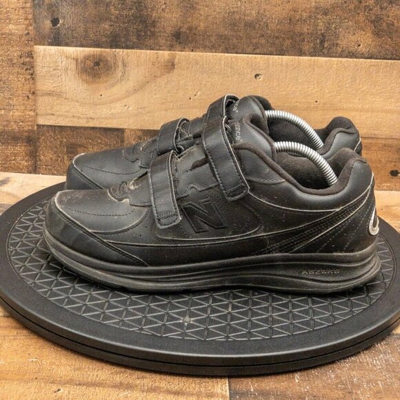 NEW BALANCE 576 HOOK AND LOOP MENS ATHLETIC SHOES BLACK LEATHER LOW SIZE 9.5EEEE - Picture 5 of 9